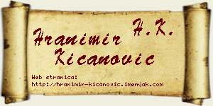 Hranimir Kićanović vizit kartica